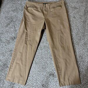 Lauren Ralph Lauren Pants Womens 18W Khaki Straight Leg Zip Pocket Brown Classic